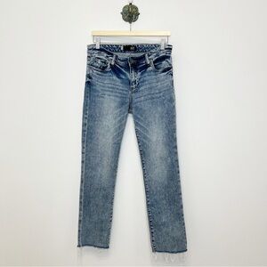 Kut From The Kloth Reese Ankle Jean Straight Leg Raw Hem Women Size 4 Acid Wash